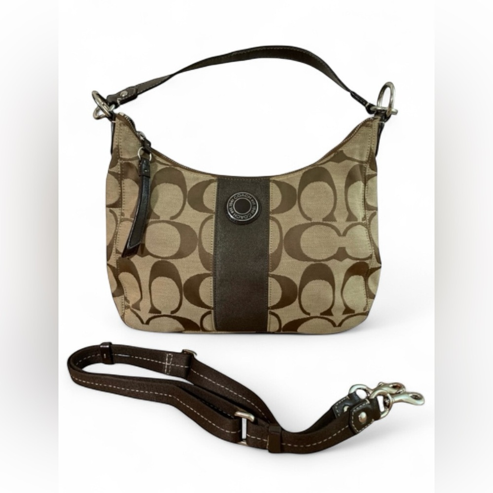 Coach Signature Canvas Crossbody Bag in Brown & Tan